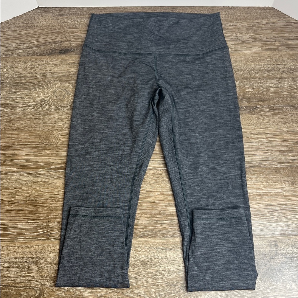Lululemon High-Rise Cropped Leggings Heathered Gray Size 8